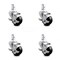 Service Caster 3 Inch Soft Rubber Wheel Swivel 3/4 Inch Square Stem Caster Set with Brake SCC SCC-SQ20S314-SRS-TLB-34-4 - alternate 1